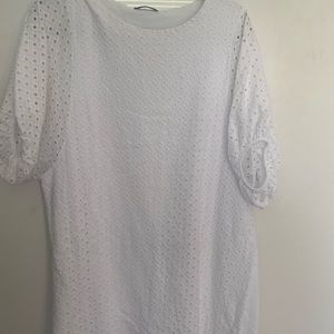 Zara white dress, soft and stretchy material. Size L.
